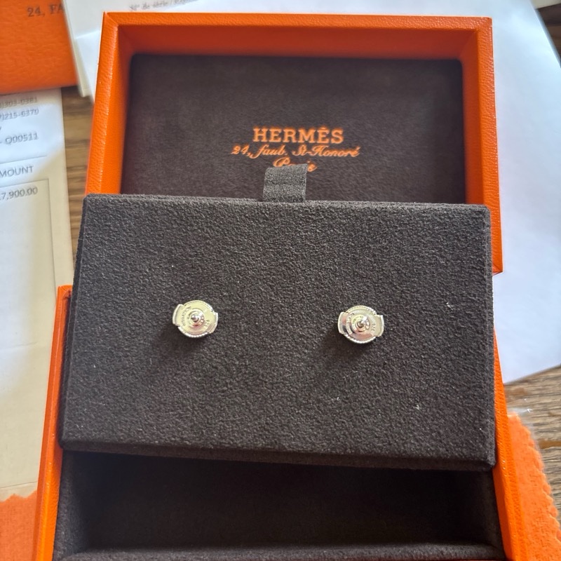 Hermes 愛馬仕 925純銀 Faramdole 豬鼻子 針式耳環-6