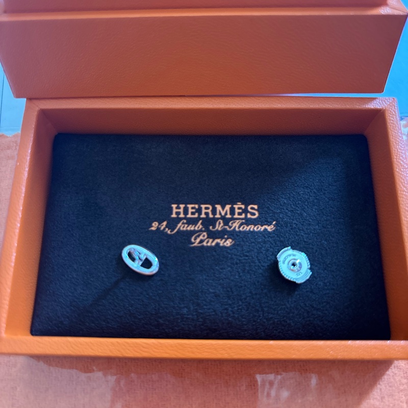 Hermes 愛馬仕 925純銀 Faramdole 豬鼻子 針式耳環-7