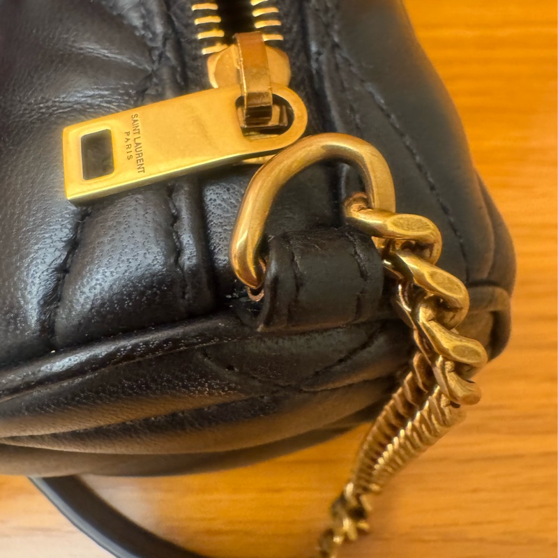 YSL Sade 黑金 圓筒包-10