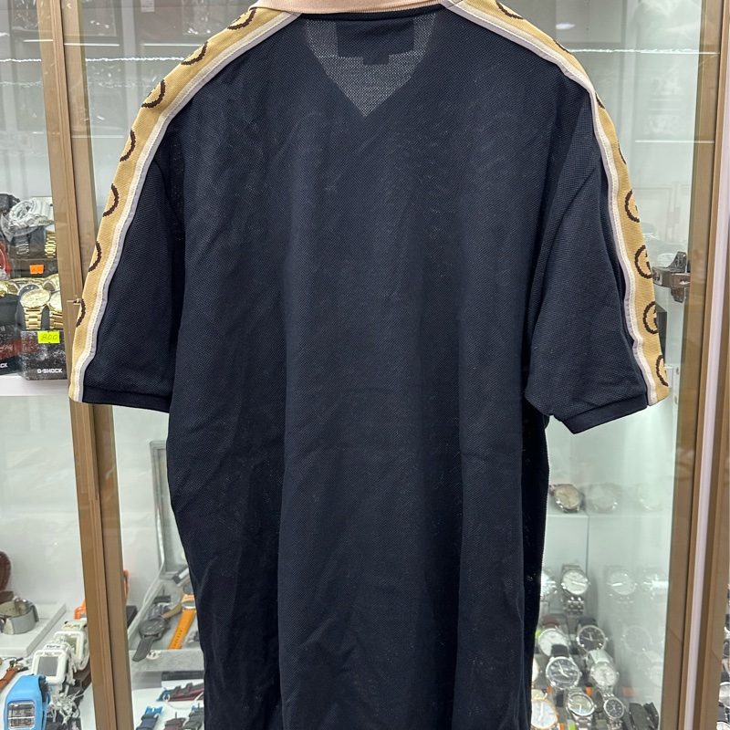 Gucci全新反光織帶logo短袖Polo衫 XL-1