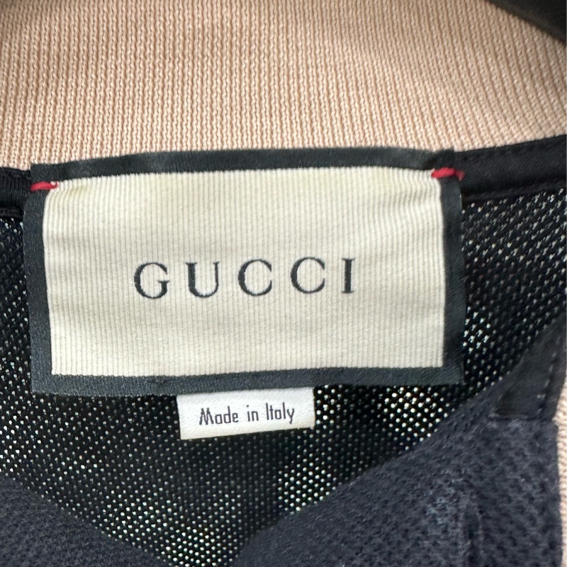 Gucci全新反光織帶logo短袖Polo衫 XL-3