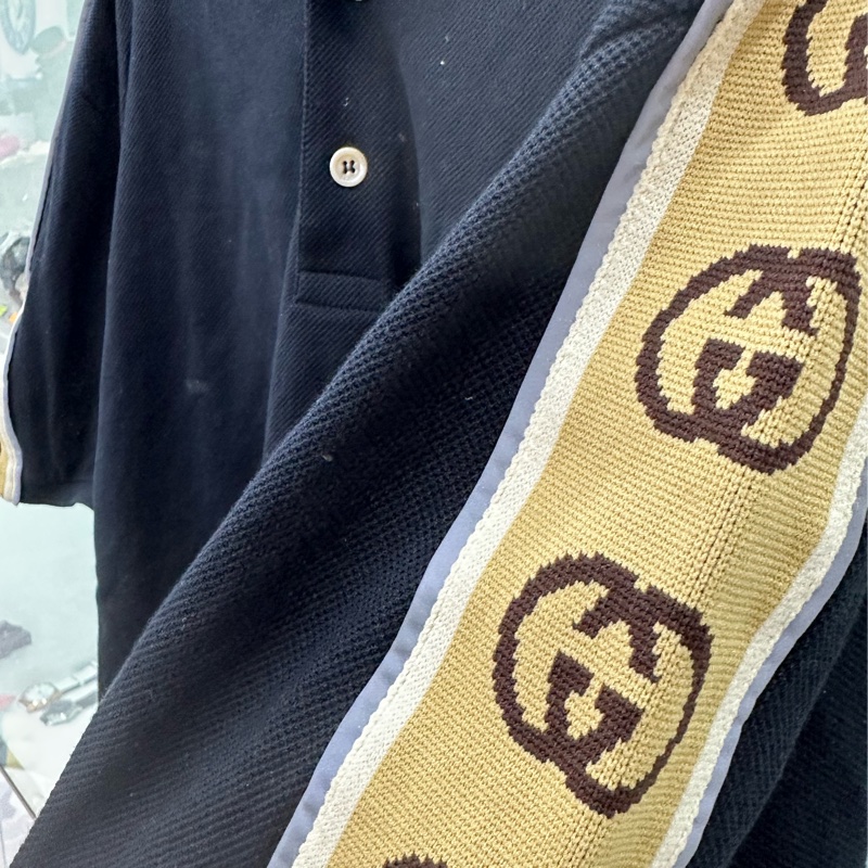 Gucci全新反光織帶logo短袖Polo衫 XL-4