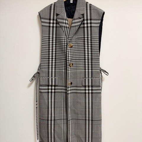 Burberry 咖啡色格紋背心長版外套 男女都可以穿 原價89000