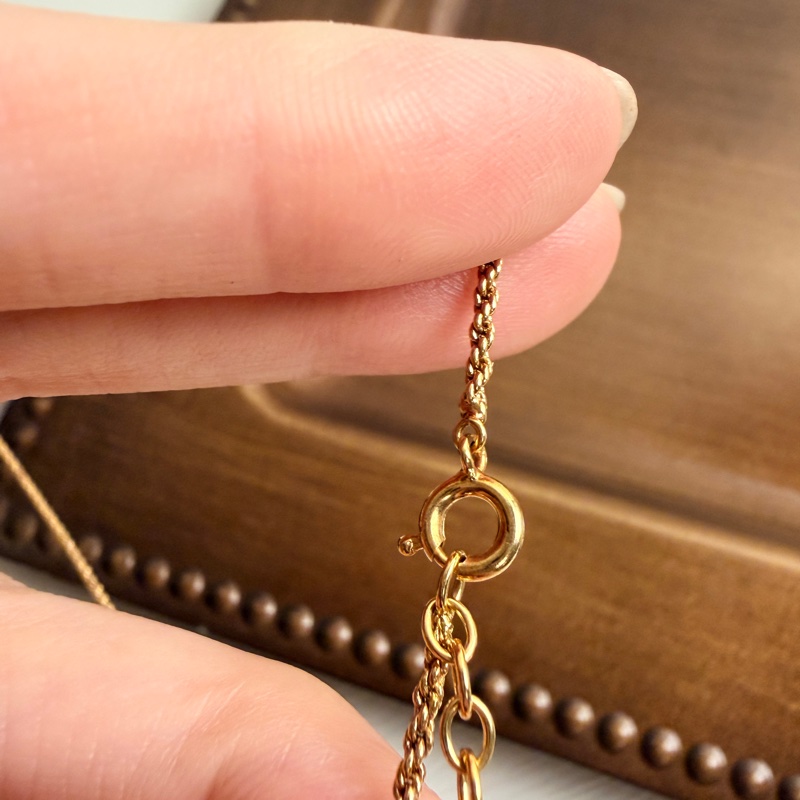 Dior 迪奧 鍍金 CD logo 水滴吊墜 萊茵石 項鏈 禮物-13