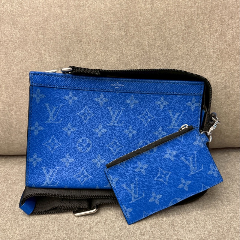 LV藍老花限定二合一側背包-0