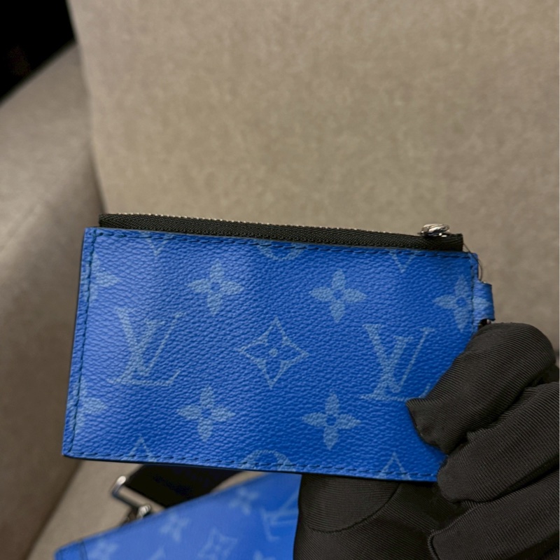 LV藍老花限定二合一側背包-9