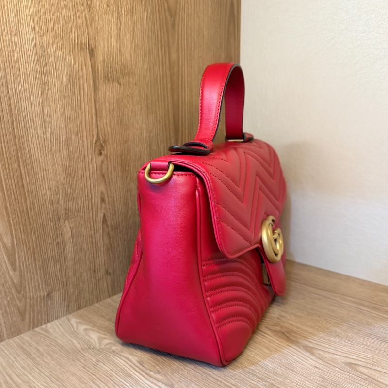 Gucci红牛皮 Handle Marmont 手提斜背包-1