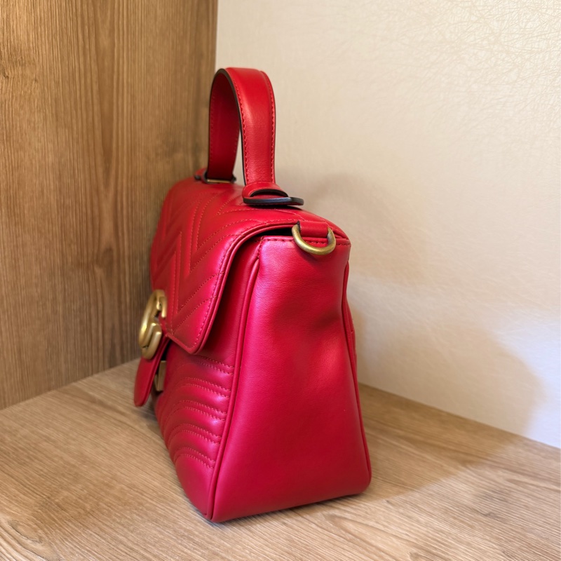 Gucci红牛皮 Handle Marmont 手提斜背包-2