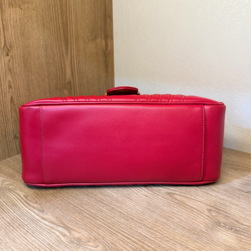 Gucci红牛皮 Handle Marmont 手提斜背包-5