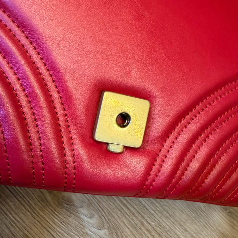 Gucci红牛皮 Handle Marmont 手提斜背包-9