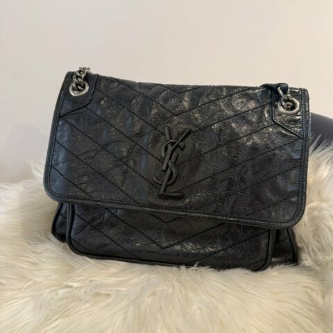 YSL NIKI 中號 黑銀