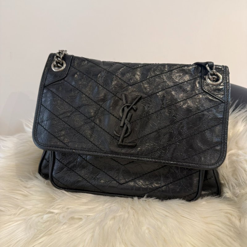 YSL NIKI 中號 黑銀-0
