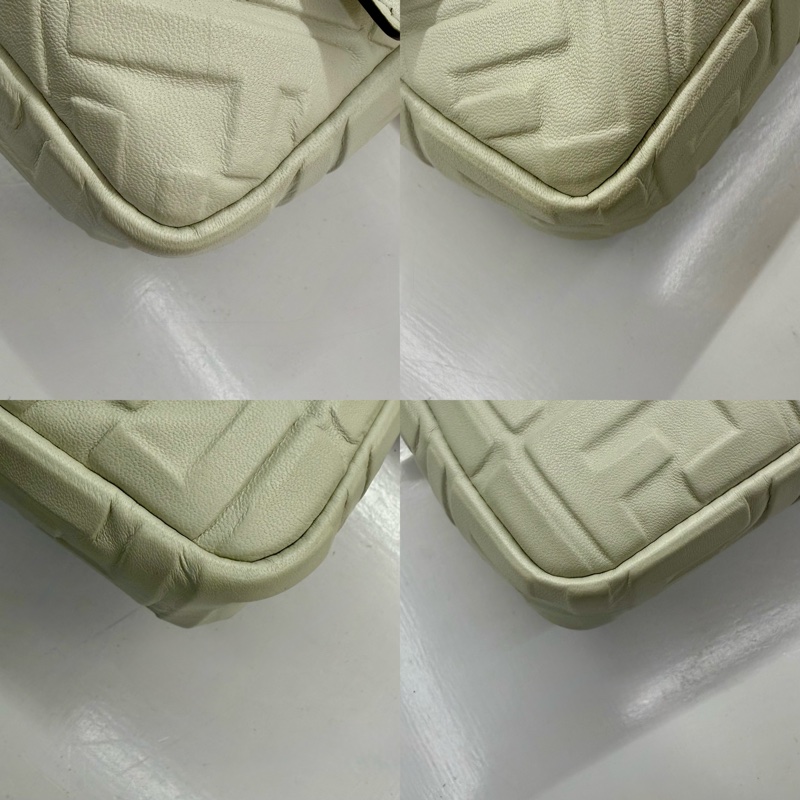 FENDI BAGUETTE 白色皮革兩用肩背包 8BR600-4