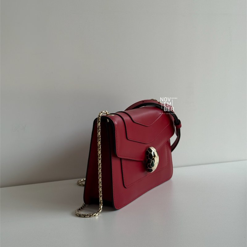 99新🆕 Bvlgari 寶格麗 Serpenti Forever斜揹包 紅色❤️-1