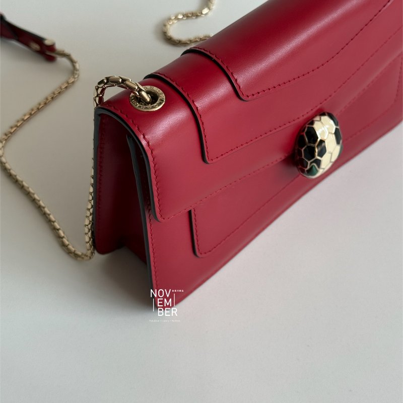 99新🆕 Bvlgari 寶格麗 Serpenti Forever斜揹包 紅色❤️-3