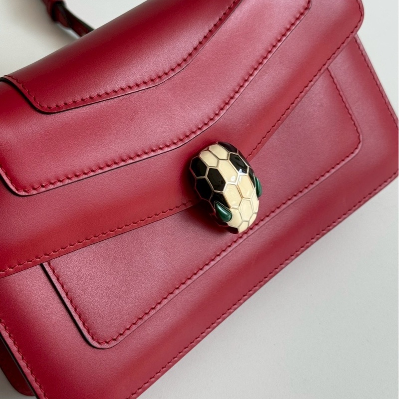 99新🆕 Bvlgari 寶格麗 Serpenti Forever斜揹包 紅色❤️-6
