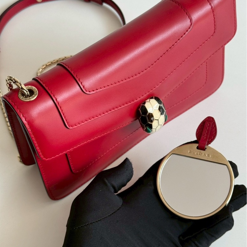 99新🆕 Bvlgari 寶格麗 Serpenti Forever斜揹包 紅色❤️-11