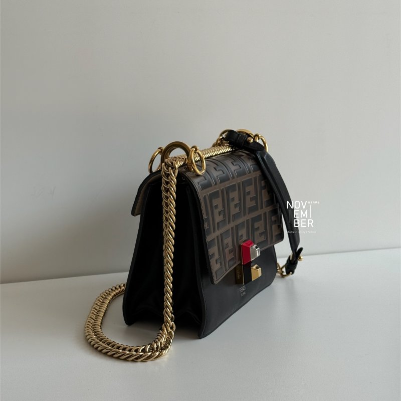 98新🤎 Fendi 芬迪 Kan I 老花鏈條包 小號-1