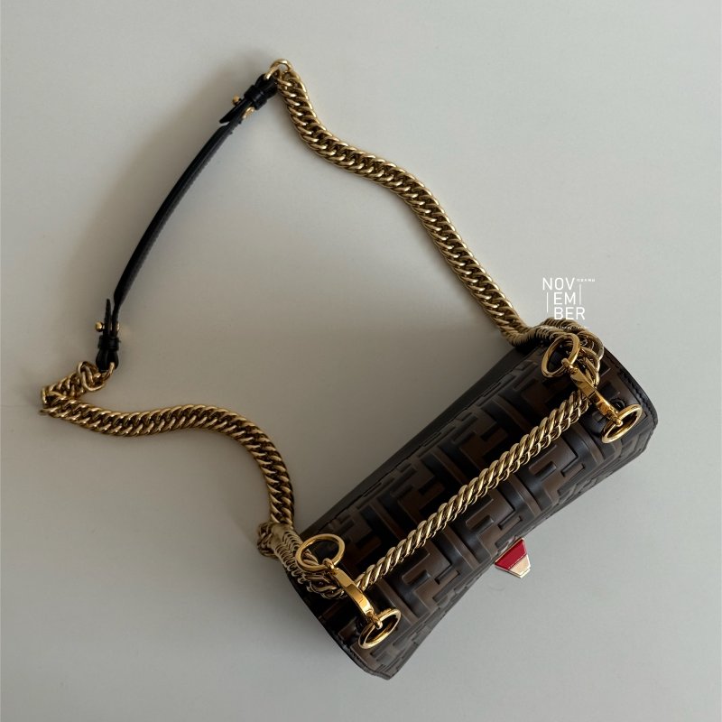 98新🤎 Fendi 芬迪 Kan I 老花鏈條包 小號-2
