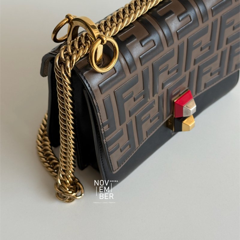 98新🤎 Fendi 芬迪 Kan I 老花鏈條包 小號-4