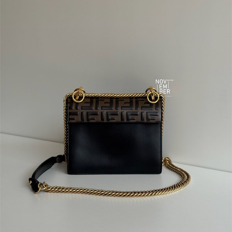 98新🤎 Fendi 芬迪 Kan I 老花鏈條包 小號-5