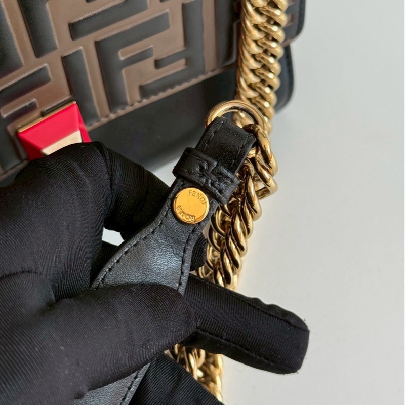 98新🤎 Fendi 芬迪 Kan I 老花鏈條包 小號-13