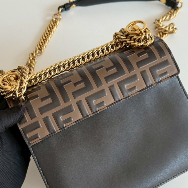 98新🤎 Fendi 芬迪 Kan I 老花鏈條包 小號-14
