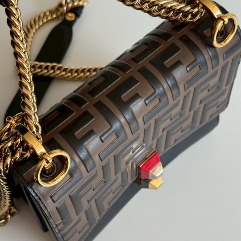98新🤎 Fendi 芬迪 Kan I 老花鏈條包 小號-15