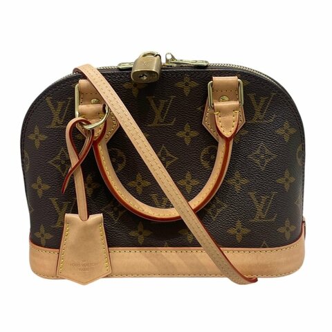 LOUIS VUITTON 路易威登 M46990 ALMA BB 貝殼包 PVC帆布 老花 棕色 金釦