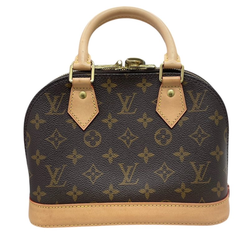 LOUIS VUITTON 路易威登 M46990 ALMA BB 貝殼包 PVC帆布 老花 棕色 金釦-2