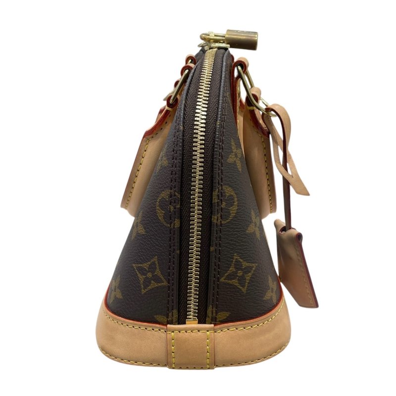 LOUIS VUITTON 路易威登 M46990 ALMA BB 貝殼包 PVC帆布 老花 棕色 金釦-3