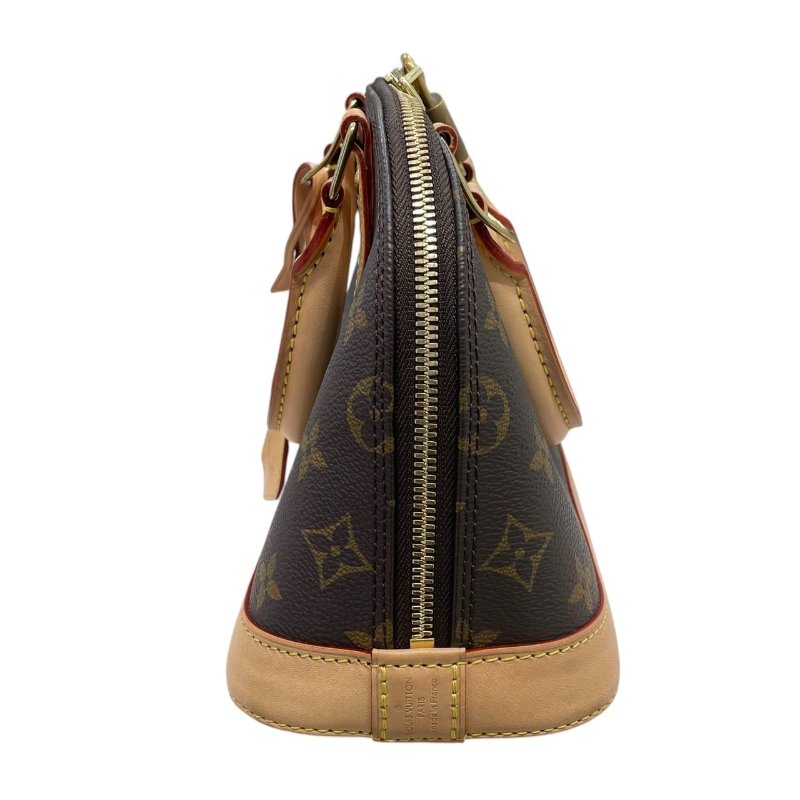 LOUIS VUITTON 路易威登 M46990 ALMA BB 貝殼包 PVC帆布 老花 棕色 金釦-4