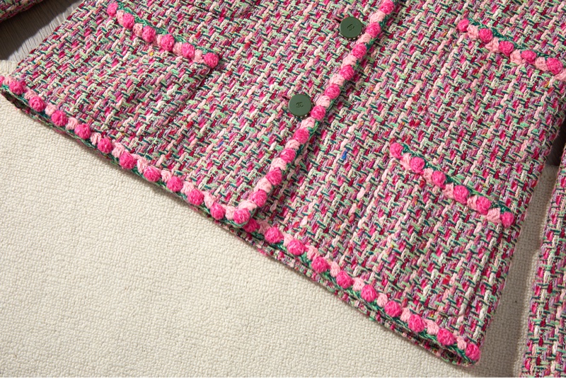 Chanel粉色粗花呢外套-5