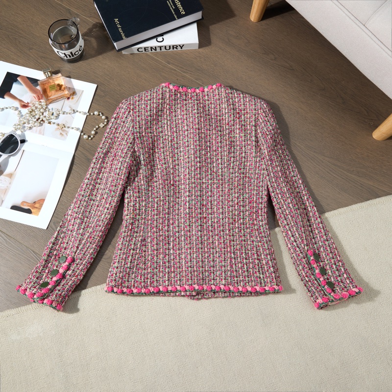 Chanel粉色粗花呢外套-8