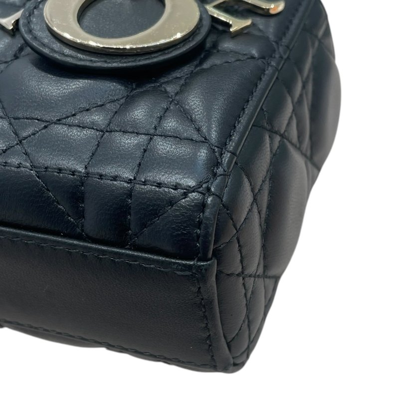 DIOR 迪奧 LADY D-JOY MICRO 黛妃包 皮革 黑色 金釦-7