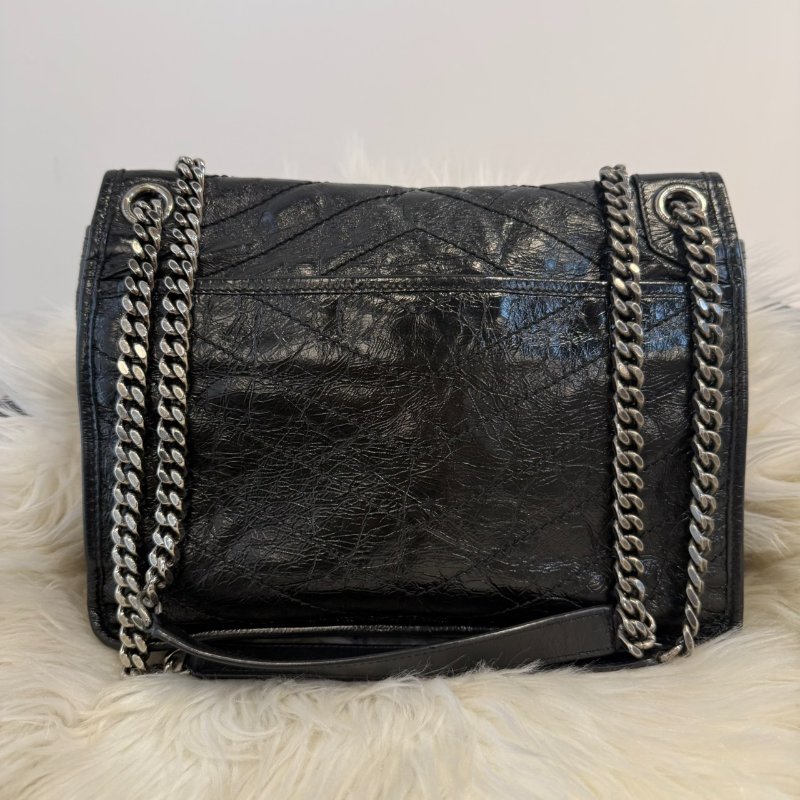 YSL NIKI 中號 黑銀-1