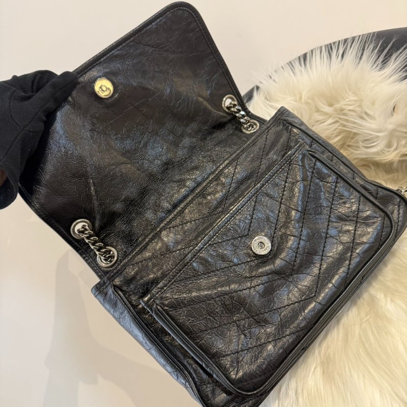 YSL NIKI 中號 黑銀-4