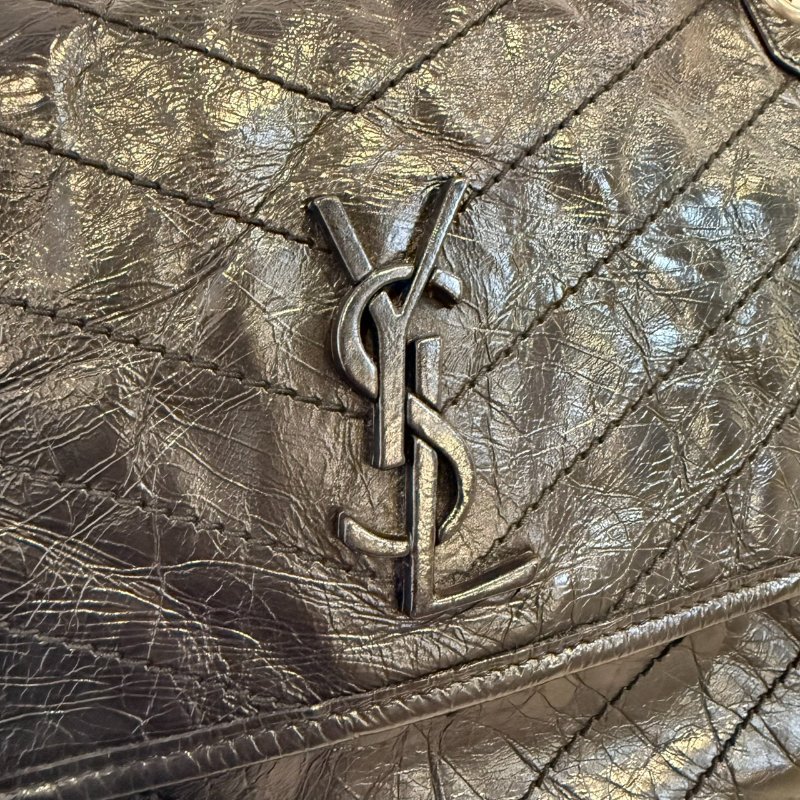 YSL NIKI 中號 黑銀-7