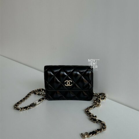 全新✨ Chanel 香奈兒 24K 腰包 黑色金釦🖤