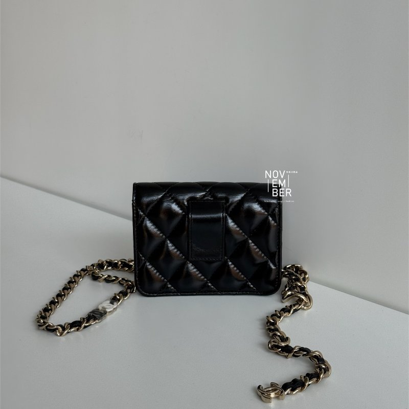 全新✨ Chanel 香奈兒 24K 腰包 黑色金釦🖤-5