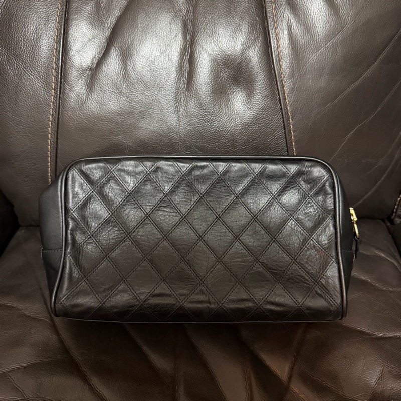Chanel中古羊皮化妝包/化妝袋-1