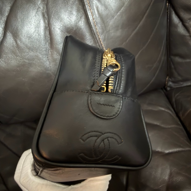 Chanel中古羊皮化妝包/化妝袋-3