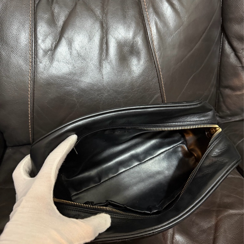 Chanel中古羊皮化妝包/化妝袋-7