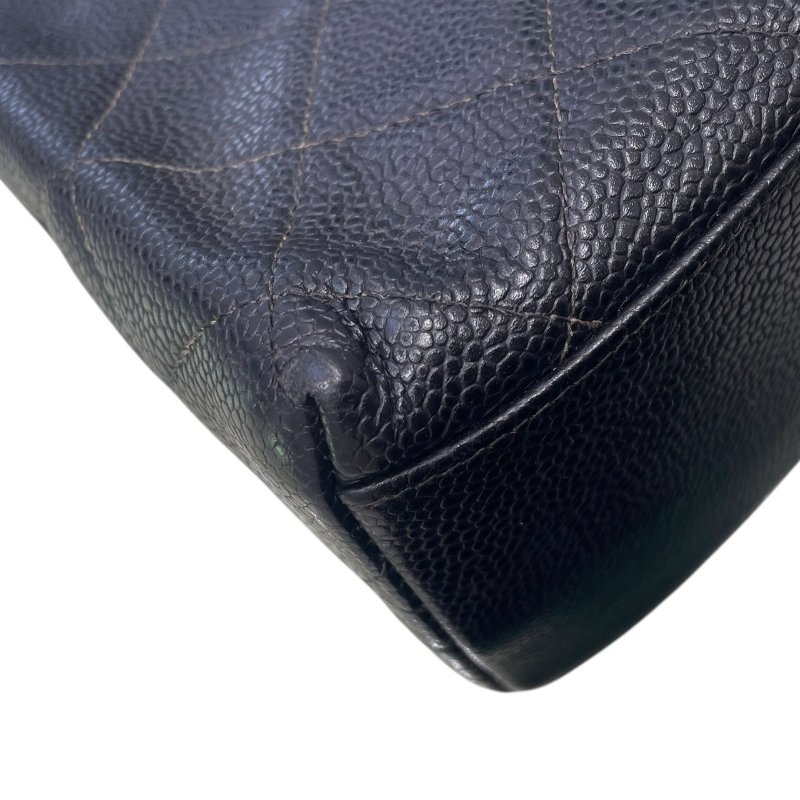 CHANEL 香奈兒 托特包 荔枝牛皮 黑色 金釦-5