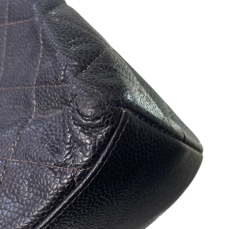 CHANEL 香奈兒 托特包 荔枝牛皮 黑色 金釦-6