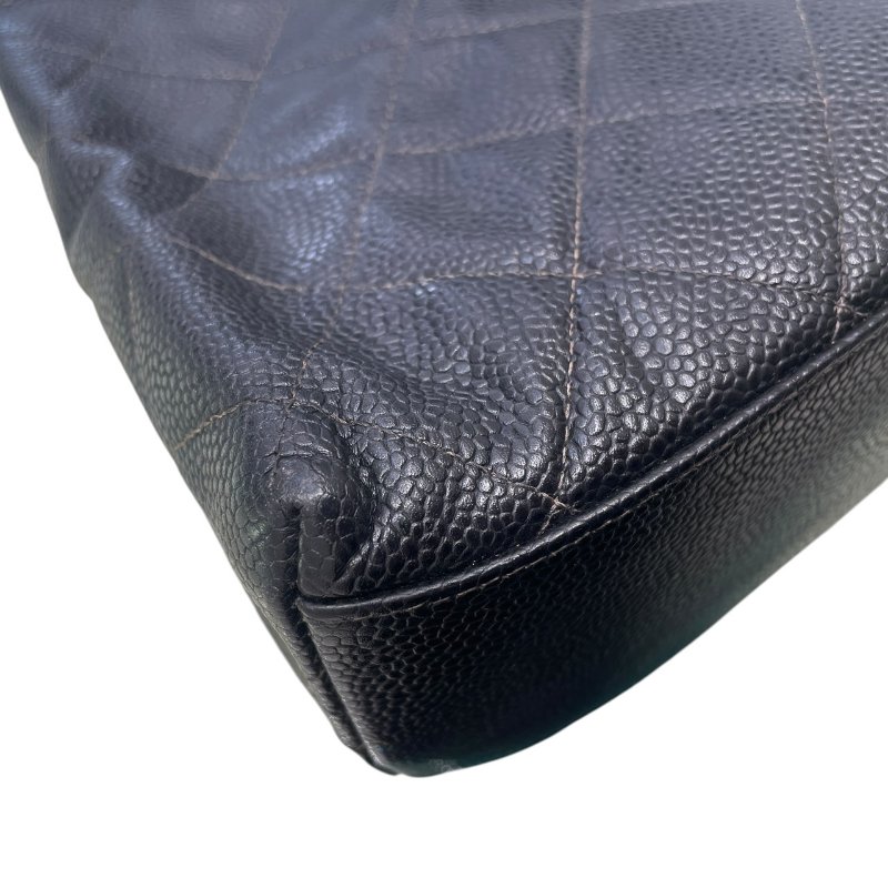 CHANEL 香奈兒 托特包 荔枝牛皮 黑色 金釦-7