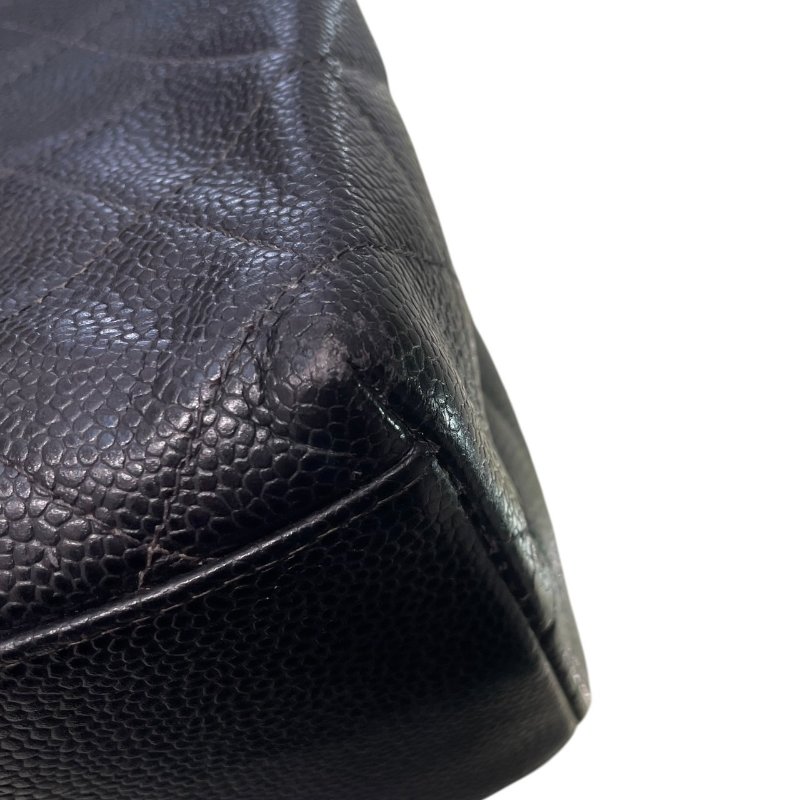 CHANEL 香奈兒 托特包 荔枝牛皮 黑色 金釦-8