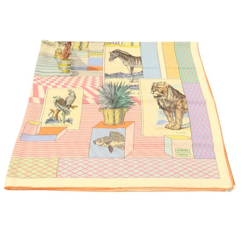 HERMES 羊絨/絲質Scarf 140x140絲巾-1