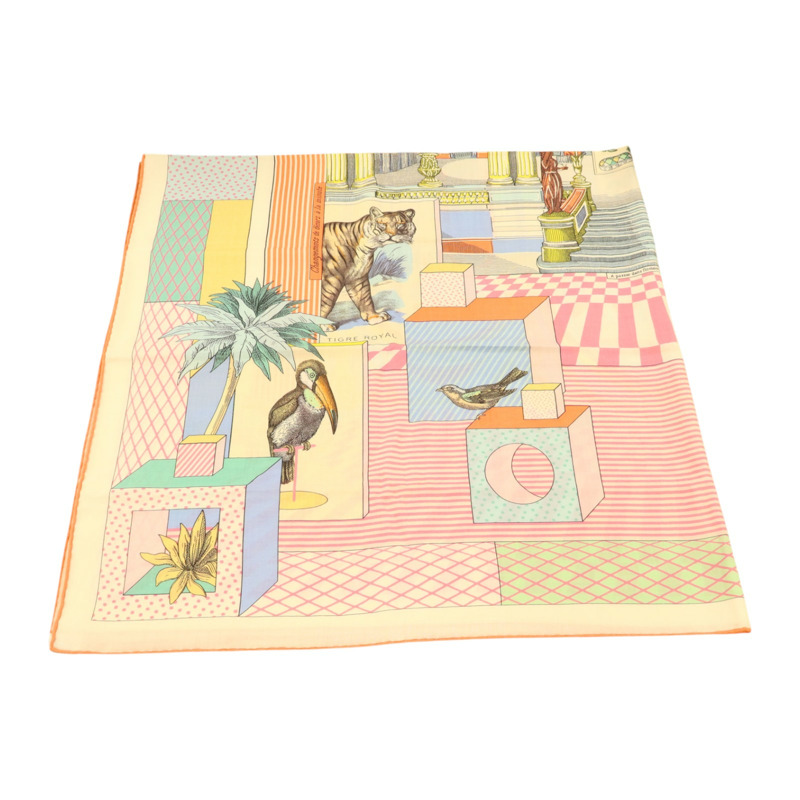 HERMES 羊絨/絲質Scarf 140x140絲巾-2