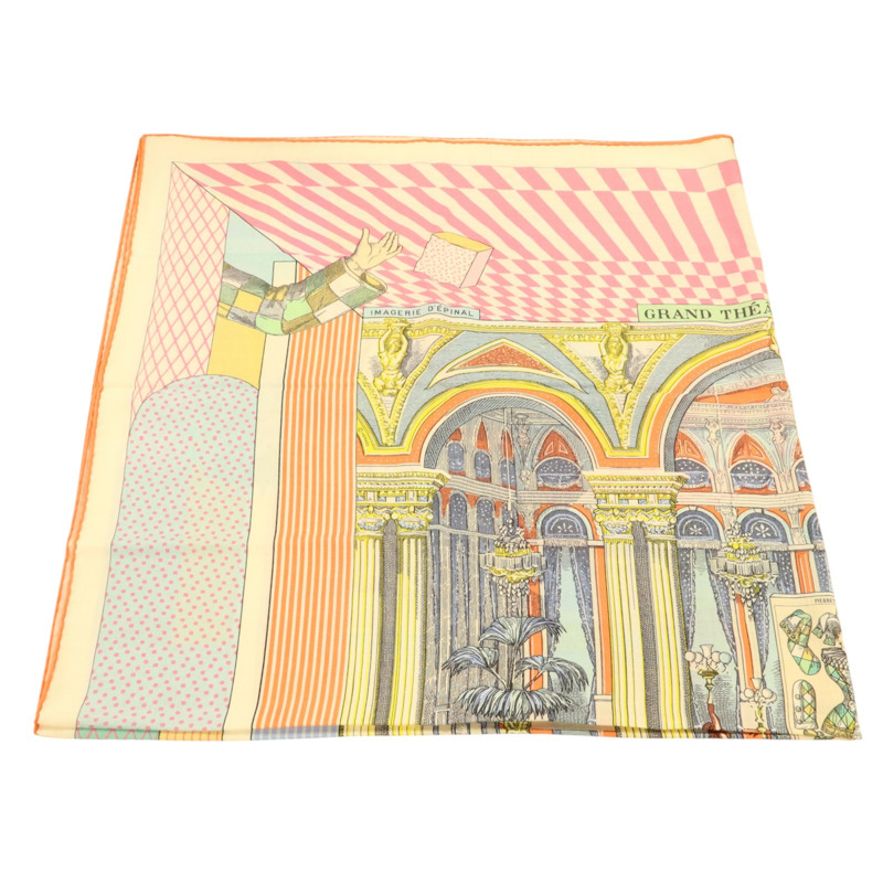 HERMES 羊絨/絲質Scarf 140x140絲巾-3